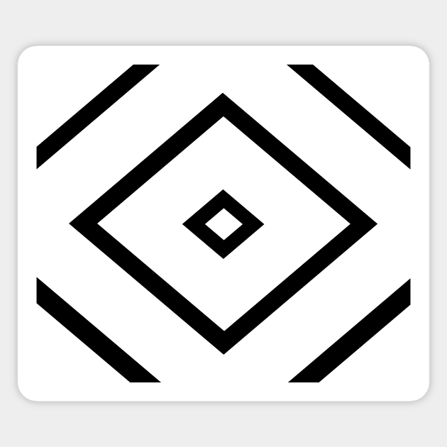 Abstract geometric pattern - black and white. Sticker by kerens